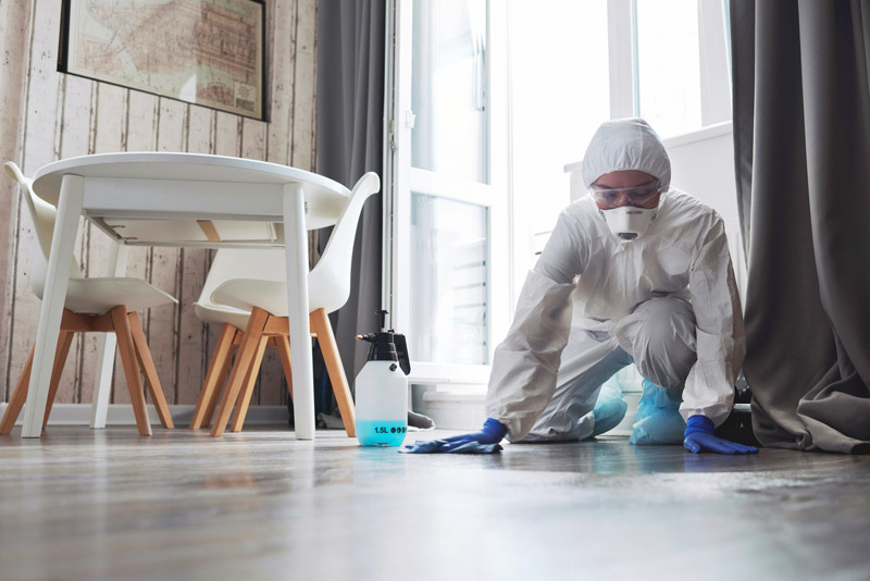 Crime scene floor cleaning